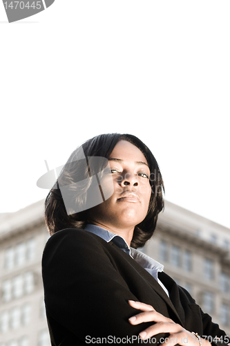 Image of Tough African American Businesswoman Crossed Arms