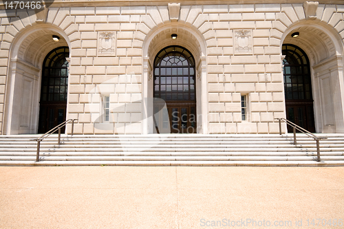 Image of Sandstone Facade Entrance IRS Building Washington
