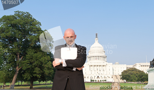 Image of Man Suit Power Broker Secret Folder Washington USA 