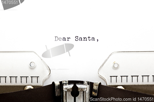 Image of Letter to Santa on Typewriter 