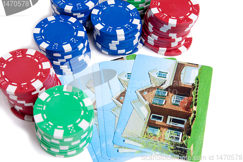 Image of Bet the House Poker Chips on Foreclosed Mortgage