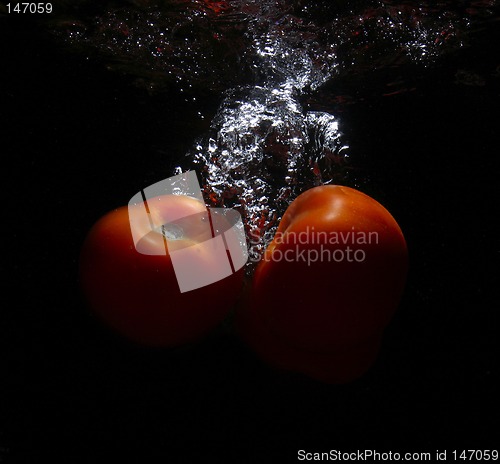 Image of tomato in waterfall