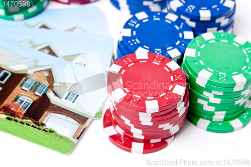 Image of Bet the House Poker Chips on Foreclosed Mortgage