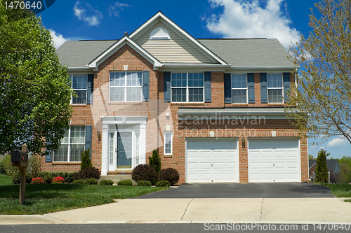 Image of Front View Brick Single Family Home Suburban MD