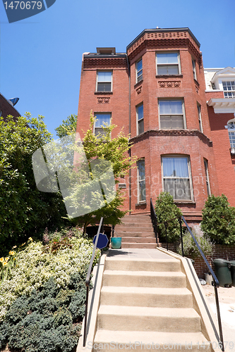 Image of Richardsonian Brick Row Home Washington DC USA