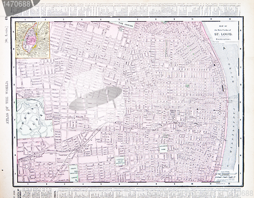 Image of Detailed Street City Map, St. Louis, Missouri, USA