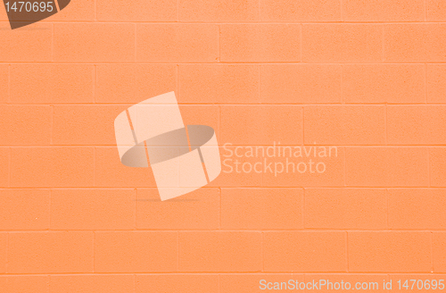 Image of Full Frame Orange Cinderblock Wall