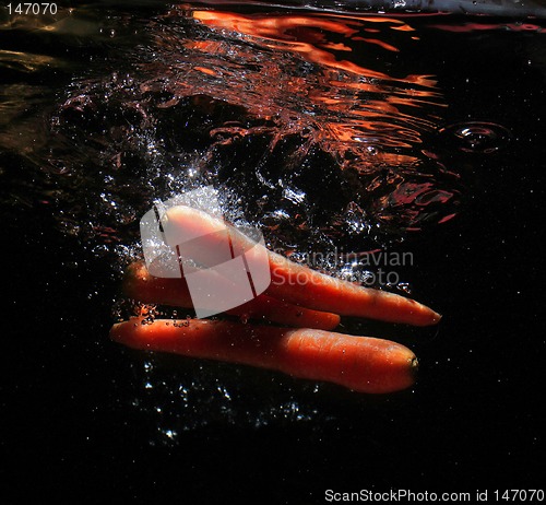 Image of three karrots in water