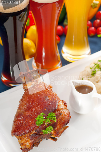 Image of original German BBQ pork  knuckle