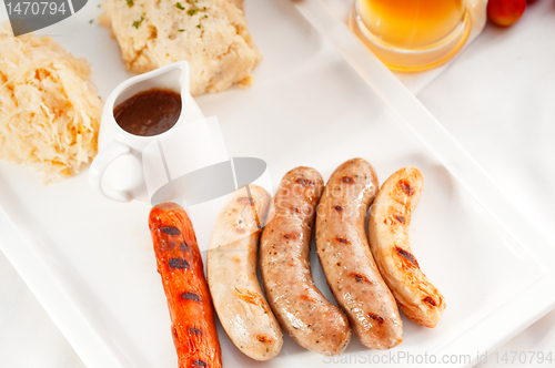 Image of selection of all main type of german wurstel saussages