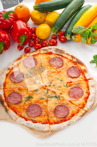 Image of Italian original thin crust  pepperoni pizza