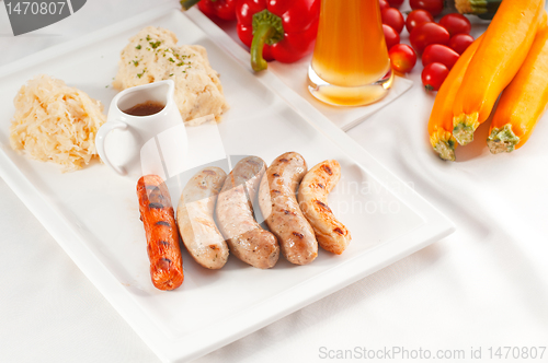 Image of selection of all main type of german wurstel saussages