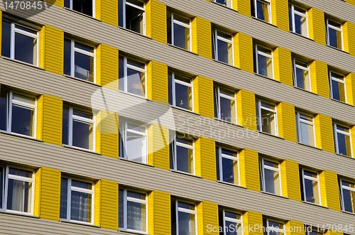 Image of Hospital building with many windows background.