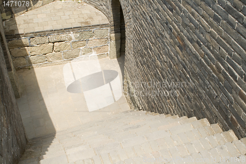 Image of Steps Inside Mutianyu Great Wall, Beijing, China