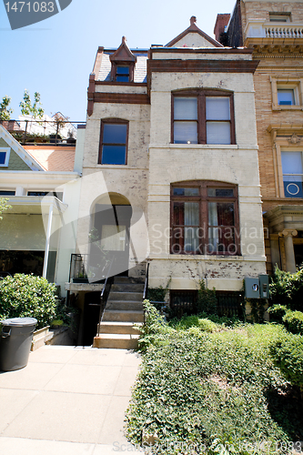 Image of Painted Richardsonian Romanesque Row House DC US