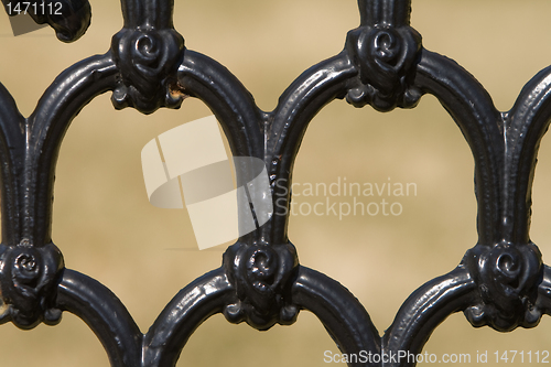 Image of Close up of Ornate Iron Fence
