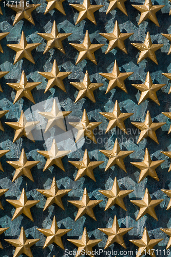 Image of Gold Stars on Wall National World War II Memorial
