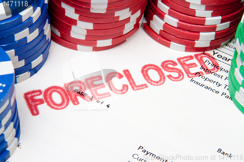 Image of Bet the House Poker Chips on Foreclosed Mortgage