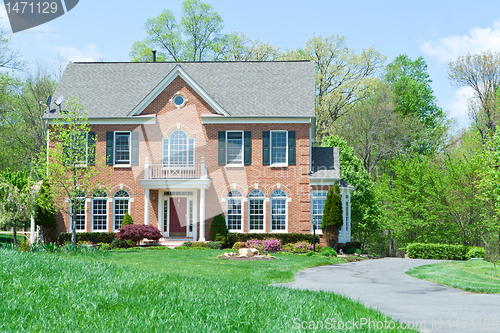 Image of Front Brick Single Family House Home Suburban MD