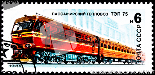 Image of Russian TEP-75 Diesel Locomotive Train 