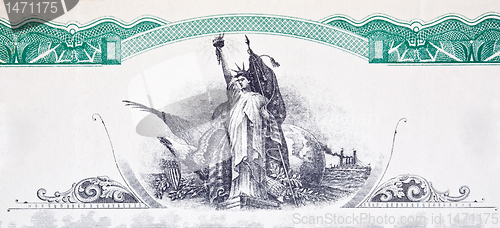 Image of Engraving Statue of Liberty Stock Certificate Vignette