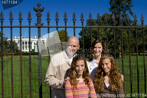 Image of Family Visiting White House Tourists Washington DC