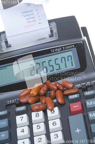 Image of Adding Machine Kidney Bean Counter Pile Accounting
