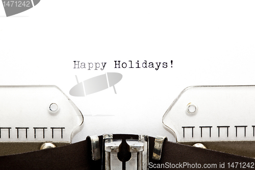 Image of Happy Holidays on Typewriter
