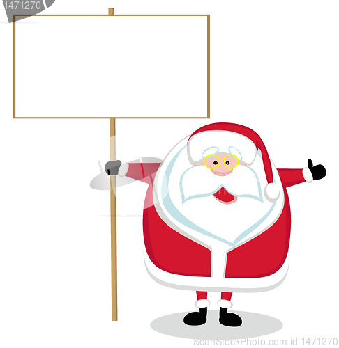 Image of Santa with blank sign