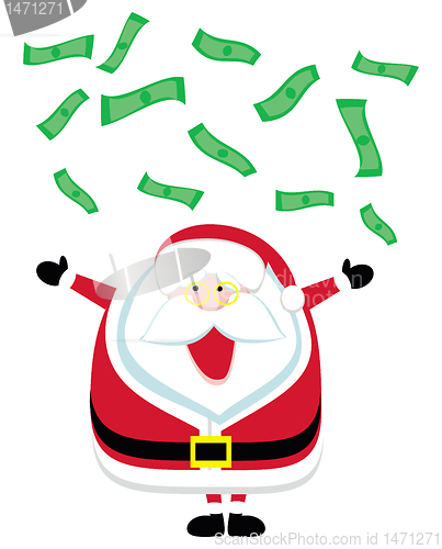 Image of Santa catching dollar bills