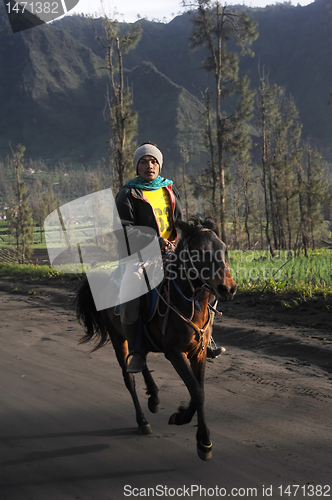 Image of Man riding horse