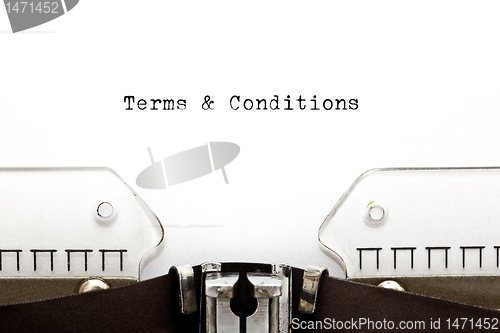 Image of Terms & Conditions on Typewriter 