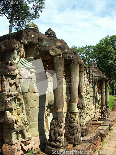 Image of Elephant statues in Cambodia temples - angkor wat 