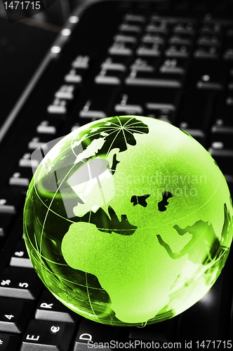 Image of globe and keyboard