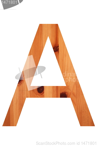 Image of wood alphabet  A