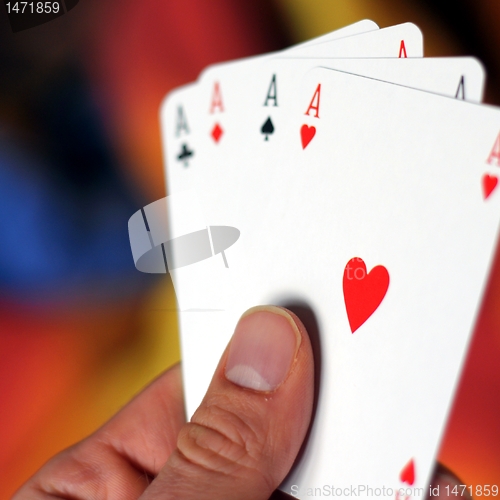 Image of four aces and copyspace