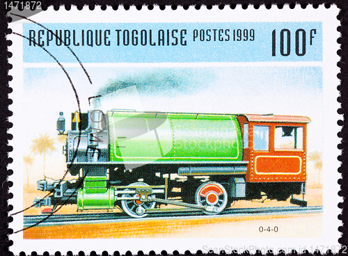 Image of Canceled Togo Train Postage Stamp Vintage Railroad Steam Engine 