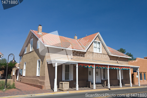 Image of General Store In Santa Fe, New Mexico Blue Sky