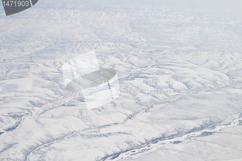 Image of Snow Covered Verkhoyansk Mountains Olenyok River 