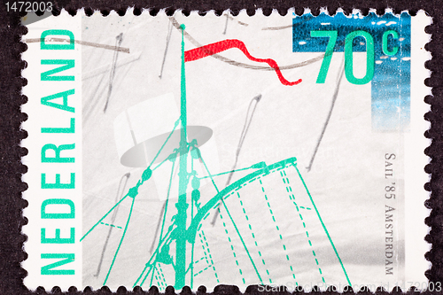 Image of Stamp Netherlands Nederland Sail '85 Canvas Mast