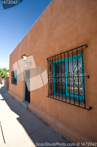 Image of Exterior View of Adobe Home Santa Fe, New Mexico