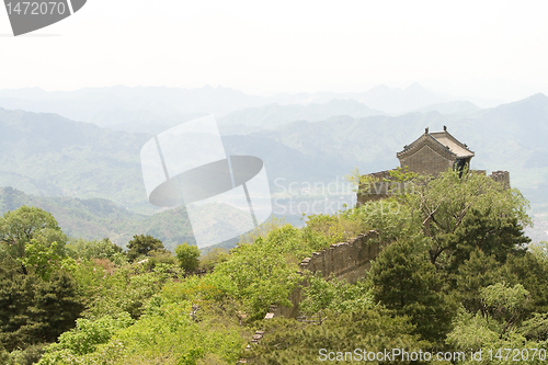 Image of Guard Tower Mutianyu Great Wall Mountains Beijing