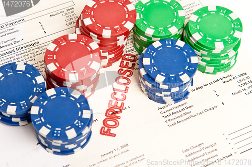 Image of Stack Poker Chips Foreclosure Notice Foreclosed