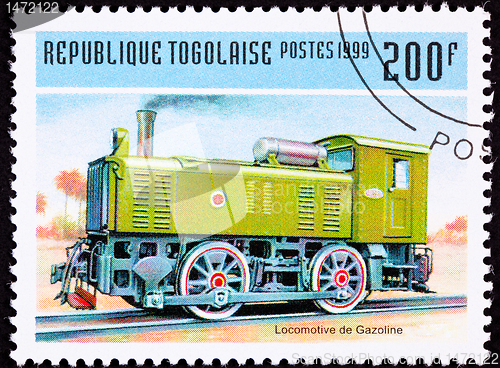 Image of Canceled Togo Train Postage Stamp Old Railroad Gasoline Engine L