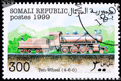 Image of Somali Train Postage Stamp Old Railroad Steam Engine Locomotive