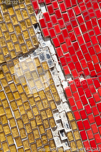 Image of XXXL Cracked Broken Full Frame Yellow Red Glass Tiles