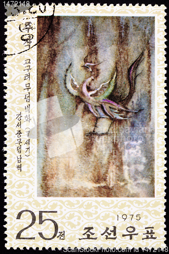 Image of Stamp Red Phoenix Cave Painting Goguryeo KoguryÅ