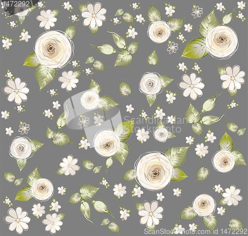 Image of Seamless background from a flowers ornament, fashionable modern wallpaper or textile.   