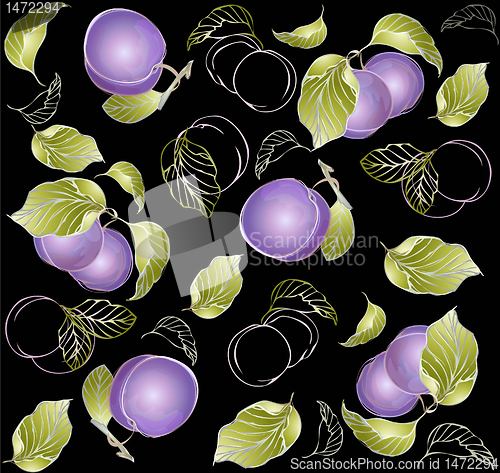 Image of Seamless background from a fruit  ornament, fashionable modern wallpaper or textile.   