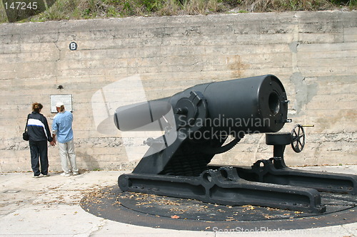 Image of Cannon and couple at Fort Desoto Florida